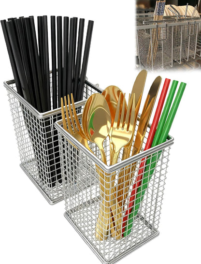Dishwasher Chopstick Basket with Hook, 304 Stainless Steel