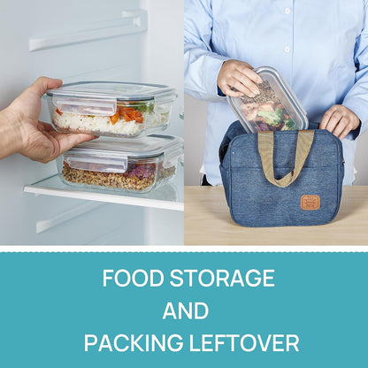 5Pack 22oz Glass Storage Containers with Lids, Grey