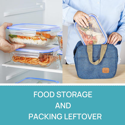 5Pack 22oz Glass Storage Containers with Lids, Grey