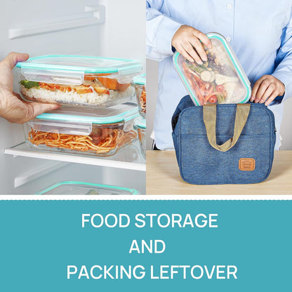 5Pack 22oz Glass Storage Containers with Lids, Grey