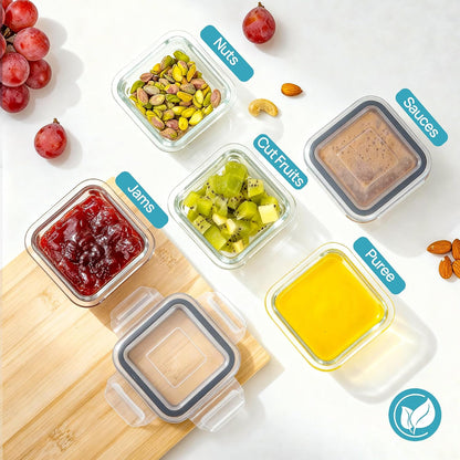 5Pack 22oz Glass Storage Containers with Lids, Grey