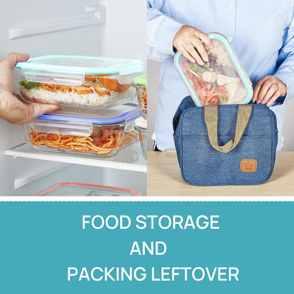 5Pack 22oz Glass Storage Containers with Lids, Grey