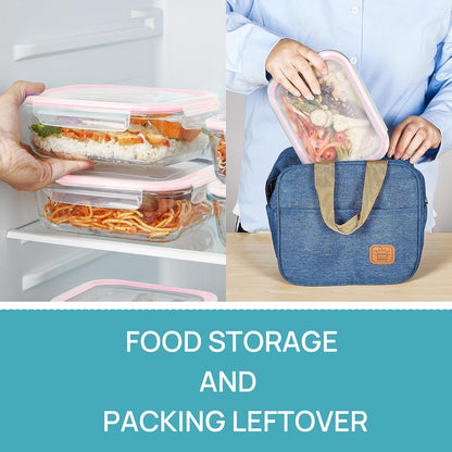 5Pack 22oz Glass Storage Containers with Lids, Grey