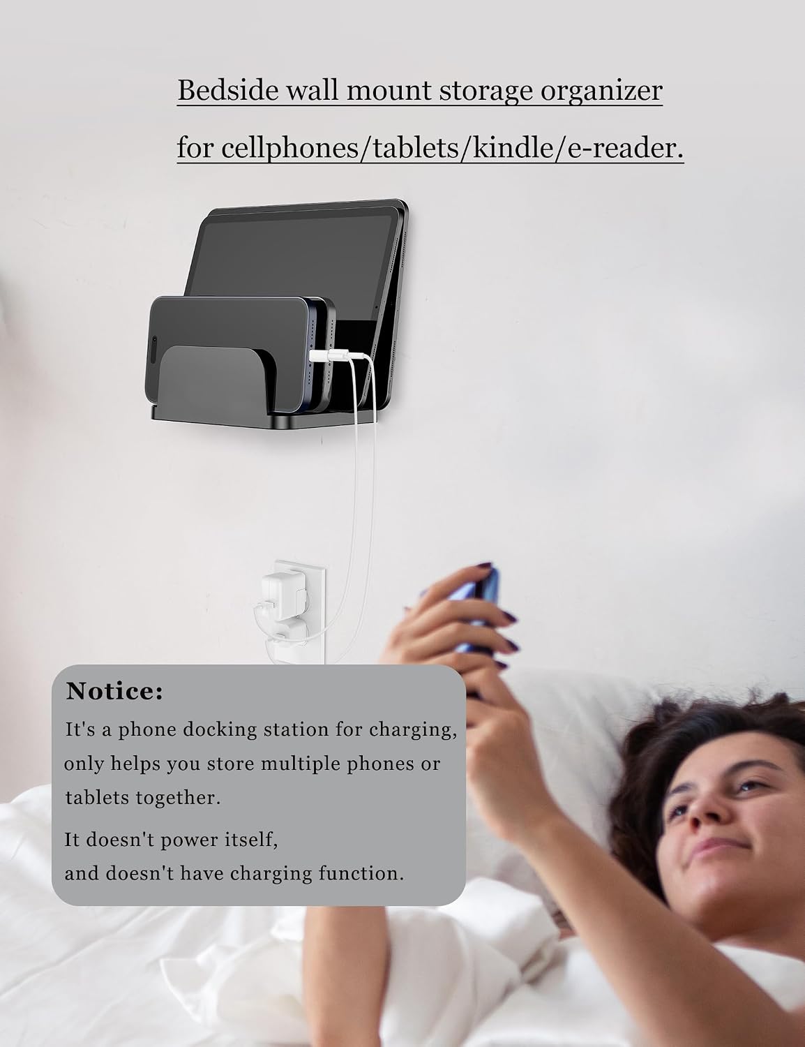 Wall Mount Phone Holder, Black