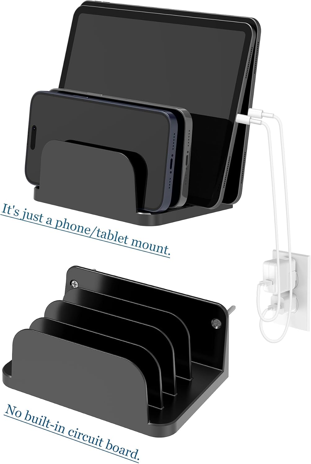 Wall Mount Phone Holder, Black