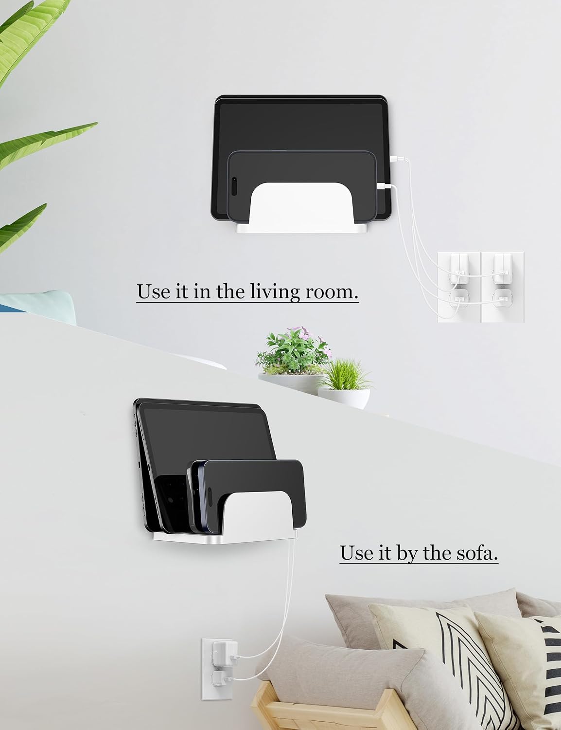Wall Mount Phone Holder, Black