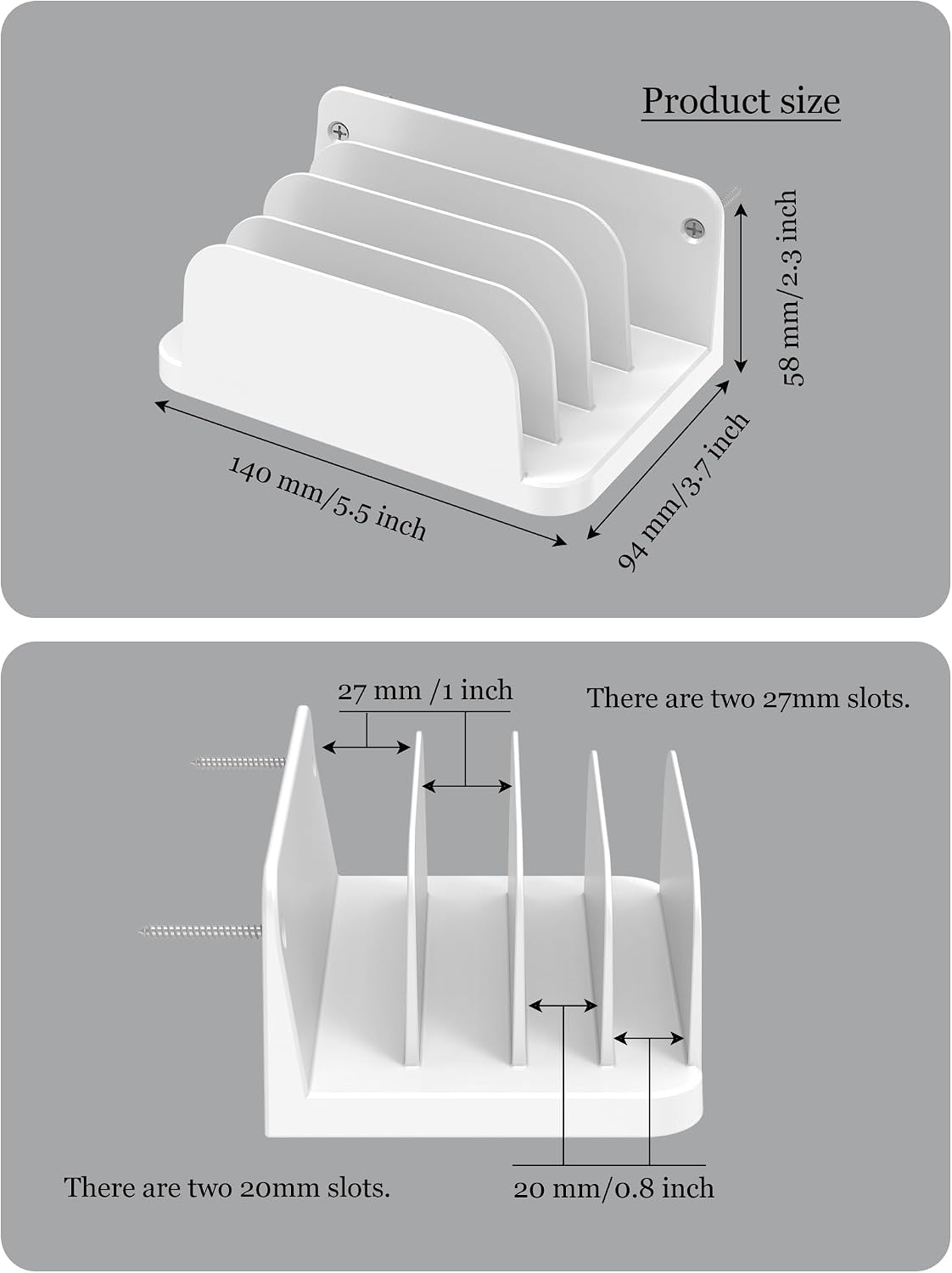 Wall Mount Phone Holder, Black