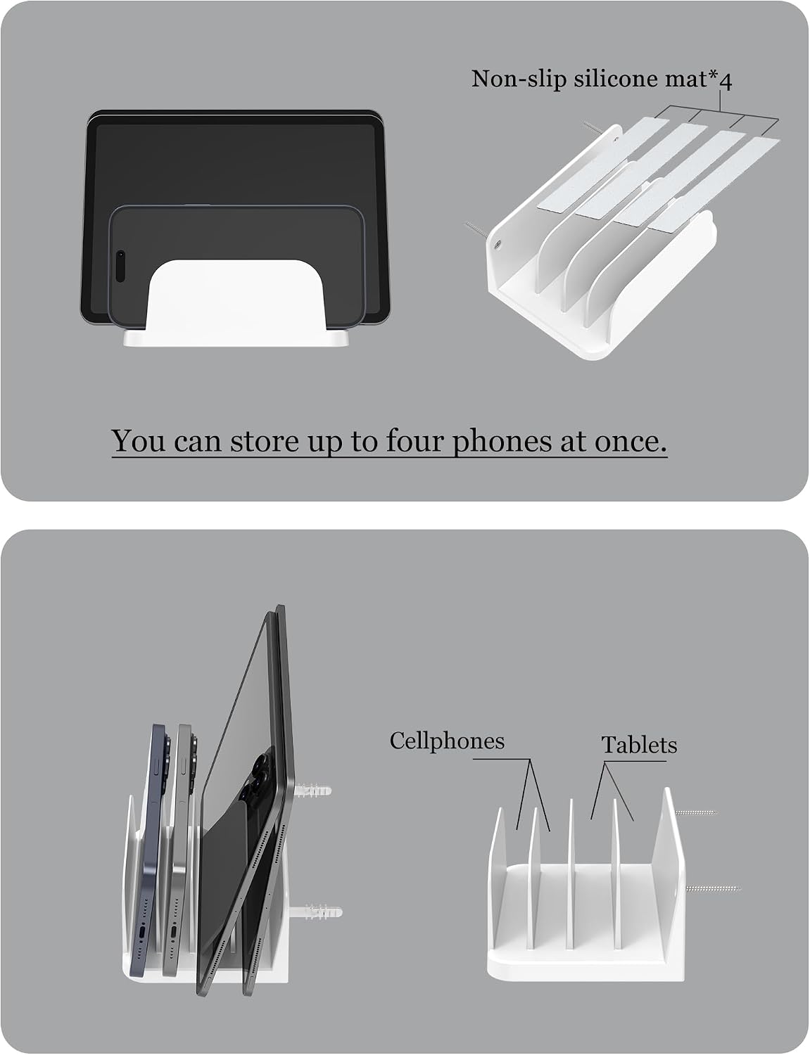 Wall Mount Phone Holder, Black