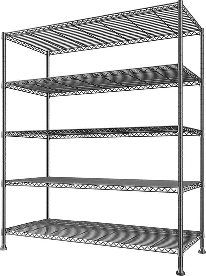 Heavy Duty 5-Tier Storage Shelves, 45.5''W for Kitchen Garage Retail