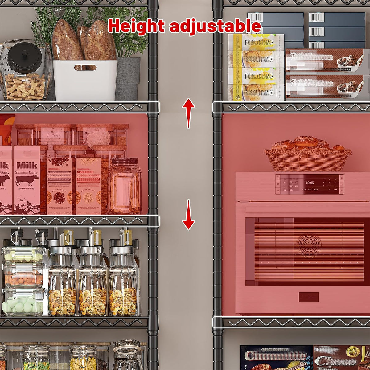 Heavy Duty 5-Tier Storage Shelves, 45.5''W for Kitchen Garage Retail