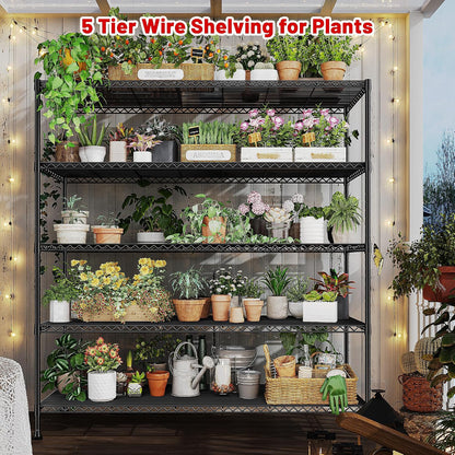 Heavy Duty 5-Tier Storage Shelves, 45.5''W for Kitchen Garage Retail