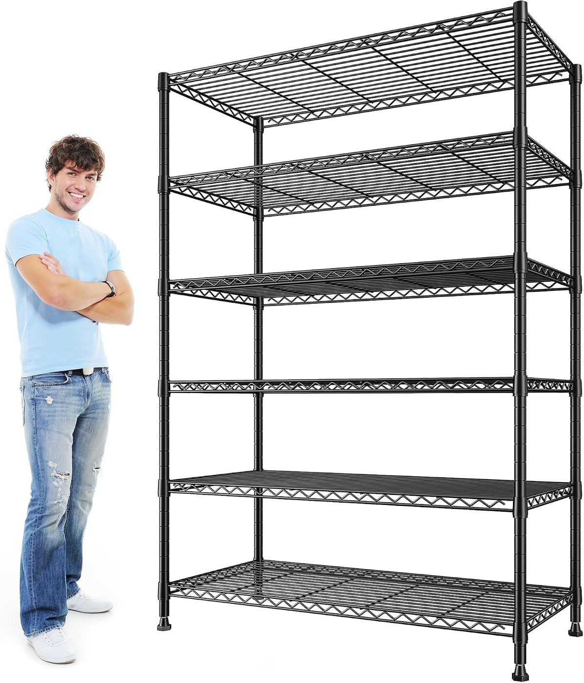 Heavy Duty 5-Tier Storage Shelves, 45.5''W for Kitchen Garage Retail