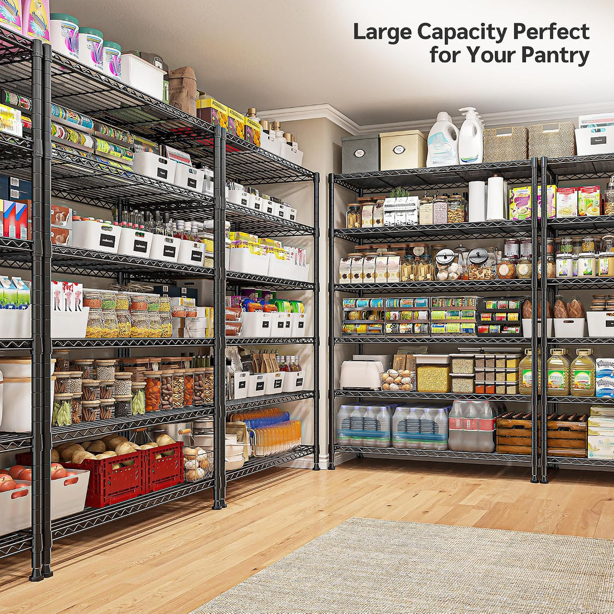 Heavy Duty 5-Tier Storage Shelves, 45.5''W for Kitchen Garage Retail