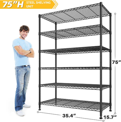 Heavy Duty 5-Tier Storage Shelves, 45.5''W for Kitchen Garage Retail