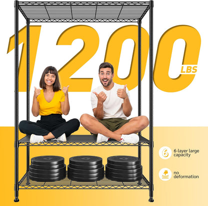 Heavy Duty 5-Tier Storage Shelves, 45.5''W for Kitchen Garage Retail