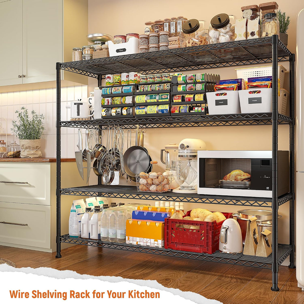 Heavy Duty 5-Tier Storage Shelves, 45.5''W for Kitchen Garage Retail