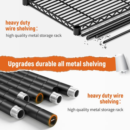 Heavy Duty 5-Tier Storage Shelves, 45.5''W for Kitchen Garage Retail