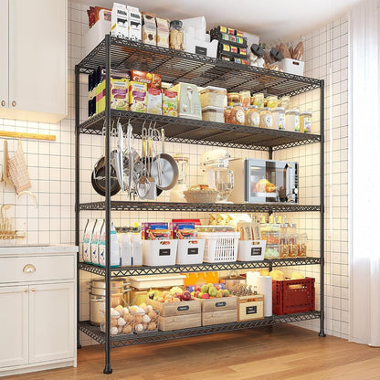 Heavy Duty 5-Tier Storage Shelves, 45.5''W for Kitchen Garage Retail