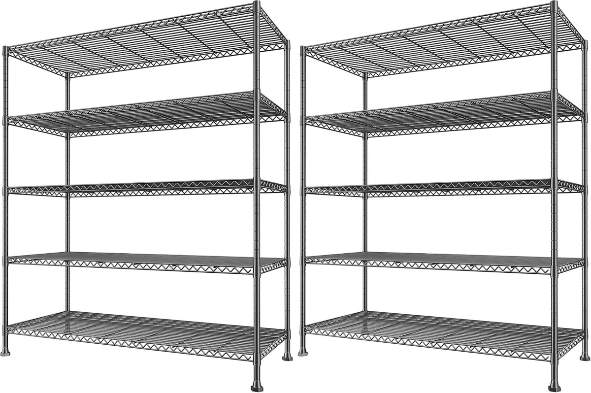 Heavy Duty 5-Tier Storage Shelves, 45.5''W for Kitchen Garage Retail