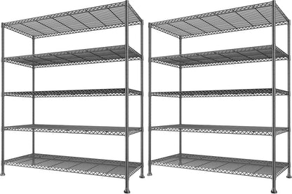 Heavy Duty 5-Tier Storage Shelves, 45.5''W for Kitchen Garage Retail