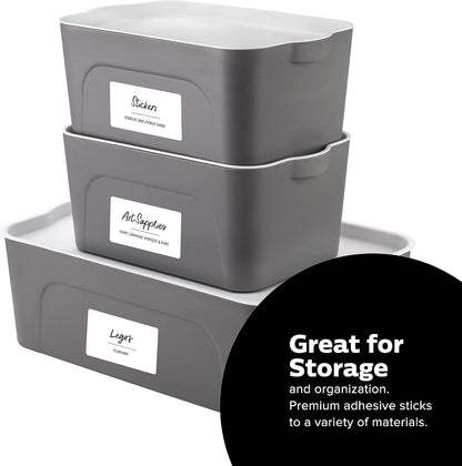 ThreeKin Waterproof Labels for Bottles and Containers - Custom Stickers - All-Purpose and Personalizable - Dishwasher, Freezer and Microwave Safe - BPA-Free - USA-Owned (Blank)