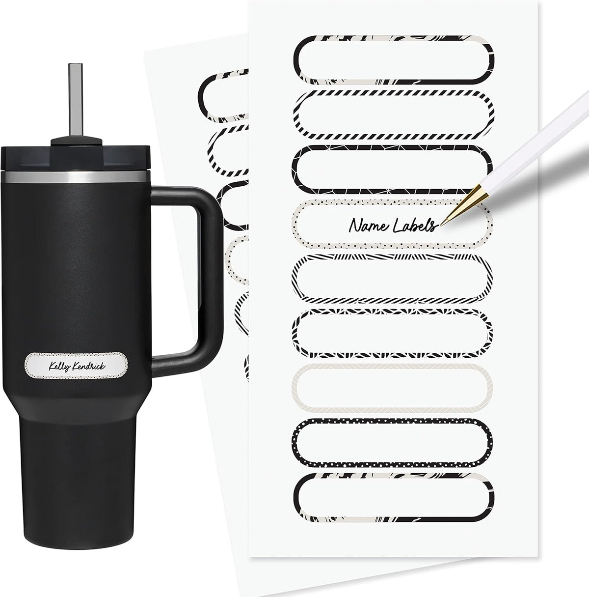 ThreeKin Waterproof Labels for Bottles and Containers - Custom Stickers - All-Purpose and Personalizable - Dishwasher, Freezer and Microwave Safe - BPA-Free - USA-Owned (Blank)