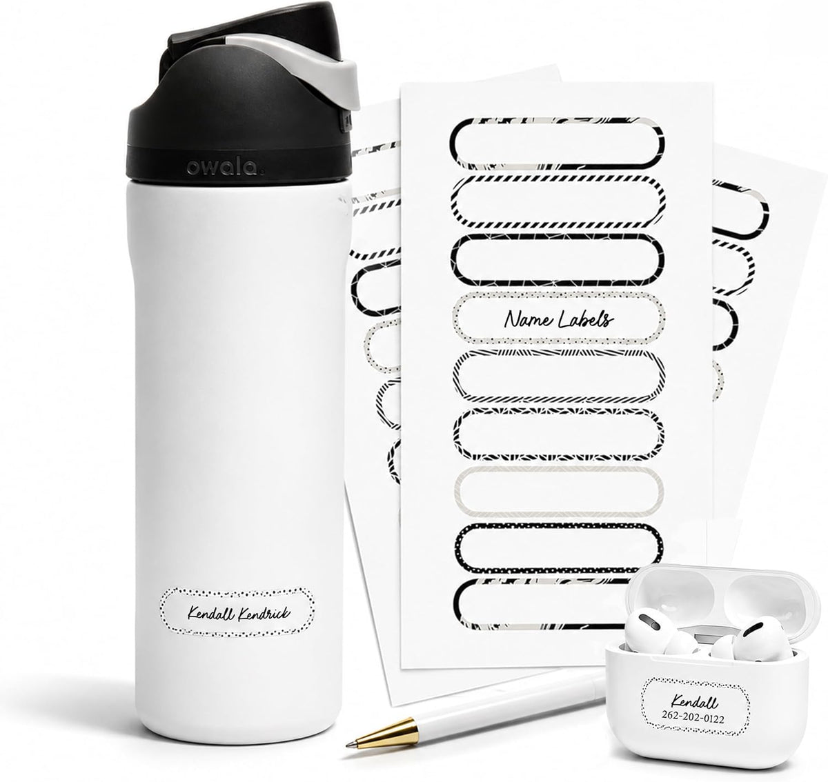 ThreeKin Waterproof Labels for Bottles and Containers - Custom Stickers - All-Purpose and Personalizable - Dishwasher, Freezer and Microwave Safe - BPA-Free - USA-Owned (Blank)