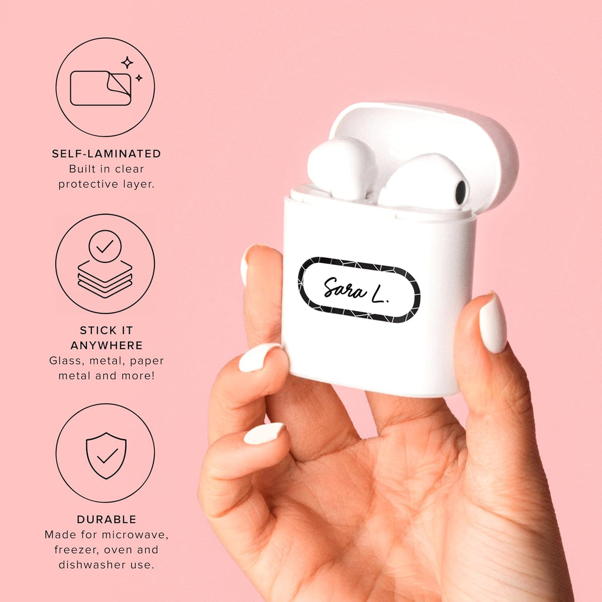 ThreeKin Waterproof Labels for Bottles and Containers - Custom Stickers - All-Purpose and Personalizable - Dishwasher, Freezer and Microwave Safe - BPA-Free - USA-Owned (Blank)