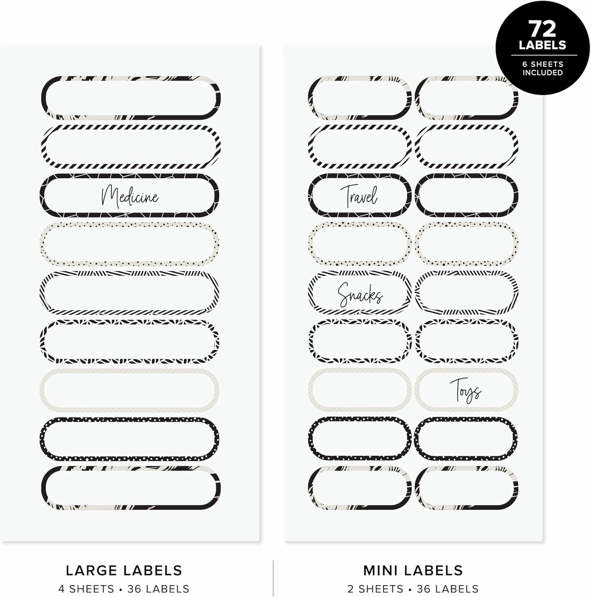 ThreeKin Waterproof Labels for Bottles and Containers - Custom Stickers - All-Purpose and Personalizable - Dishwasher, Freezer and Microwave Safe - BPA-Free - USA-Owned (Blank)