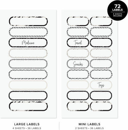 ThreeKin Waterproof Labels for Bottles and Containers - Custom Stickers - All-Purpose and Personalizable - Dishwasher, Freezer and Microwave Safe - BPA-Free - USA-Owned (Blank)