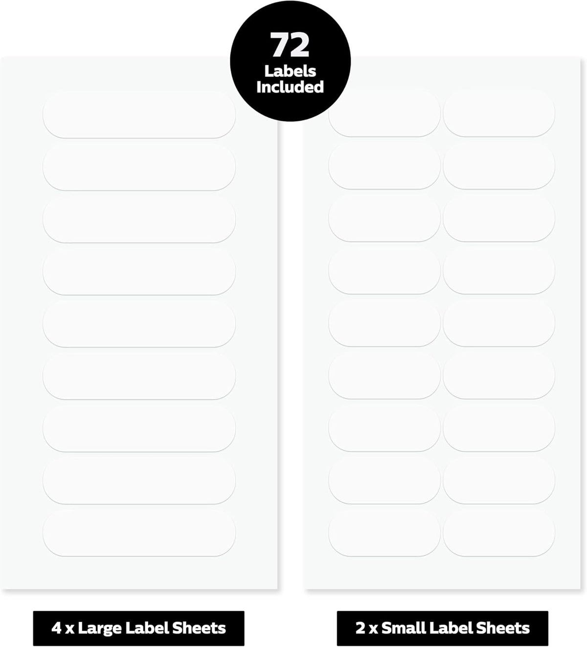ThreeKin Waterproof Labels for Bottles and Containers - Custom Stickers - All-Purpose and Personalizable - Dishwasher, Freezer and Microwave Safe - BPA-Free - USA-Owned (Blank)