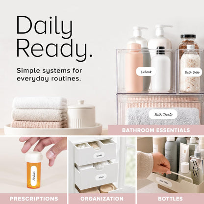 ThreeKin Waterproof Labels for Bottles and Containers - Custom Stickers - All-Purpose and Personalizable - Dishwasher, Freezer and Microwave Safe - BPA-Free - USA-Owned (Blank)