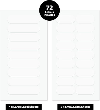 ThreeKin Waterproof Labels for Bottles and Containers - Custom Stickers - All-Purpose and Personalizable - Dishwasher, Freezer and Microwave Safe - BPA-Free - USA-Owned (Blank)