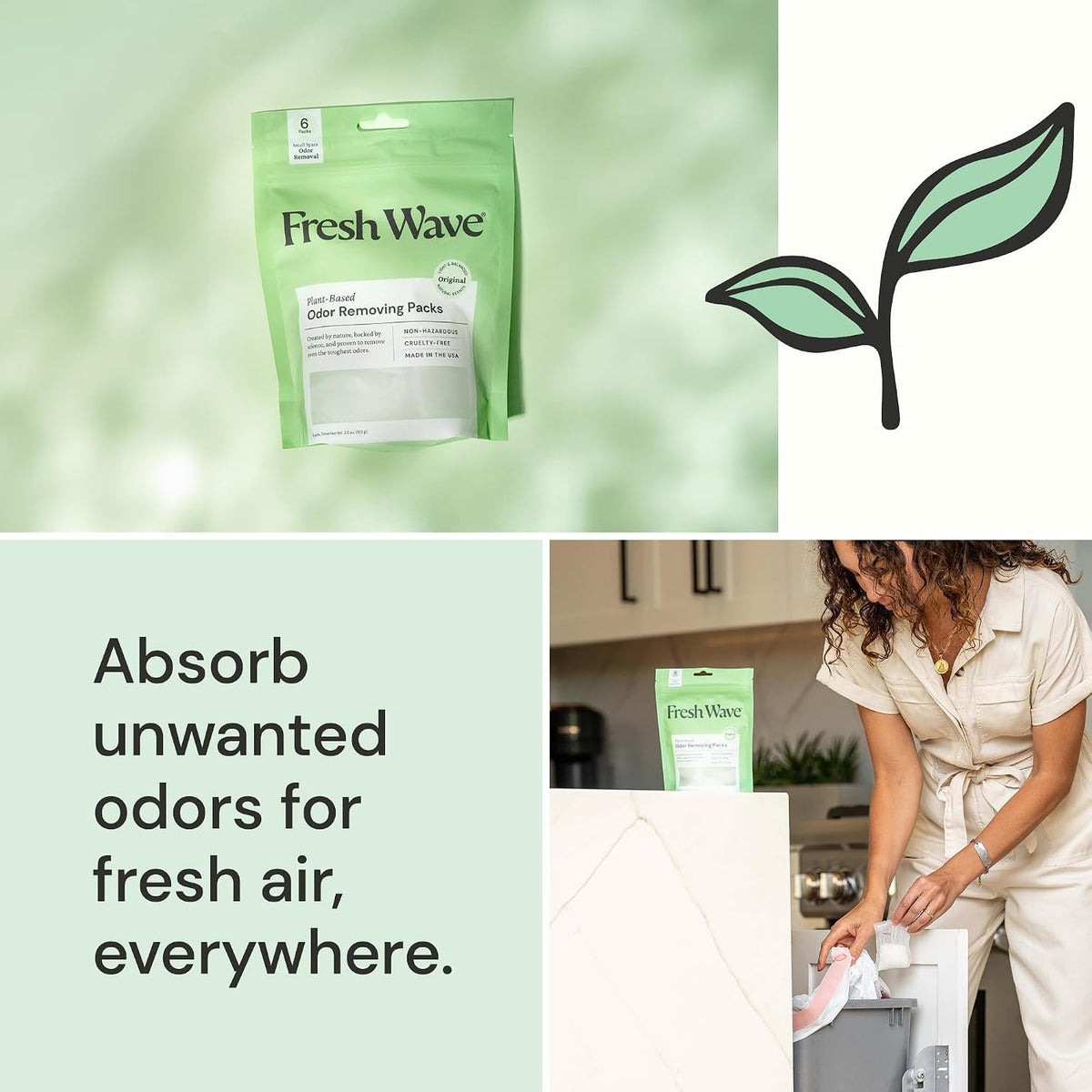 Odor Eliminator Packs, 6-Pk for Small Spaces & Closets, Original