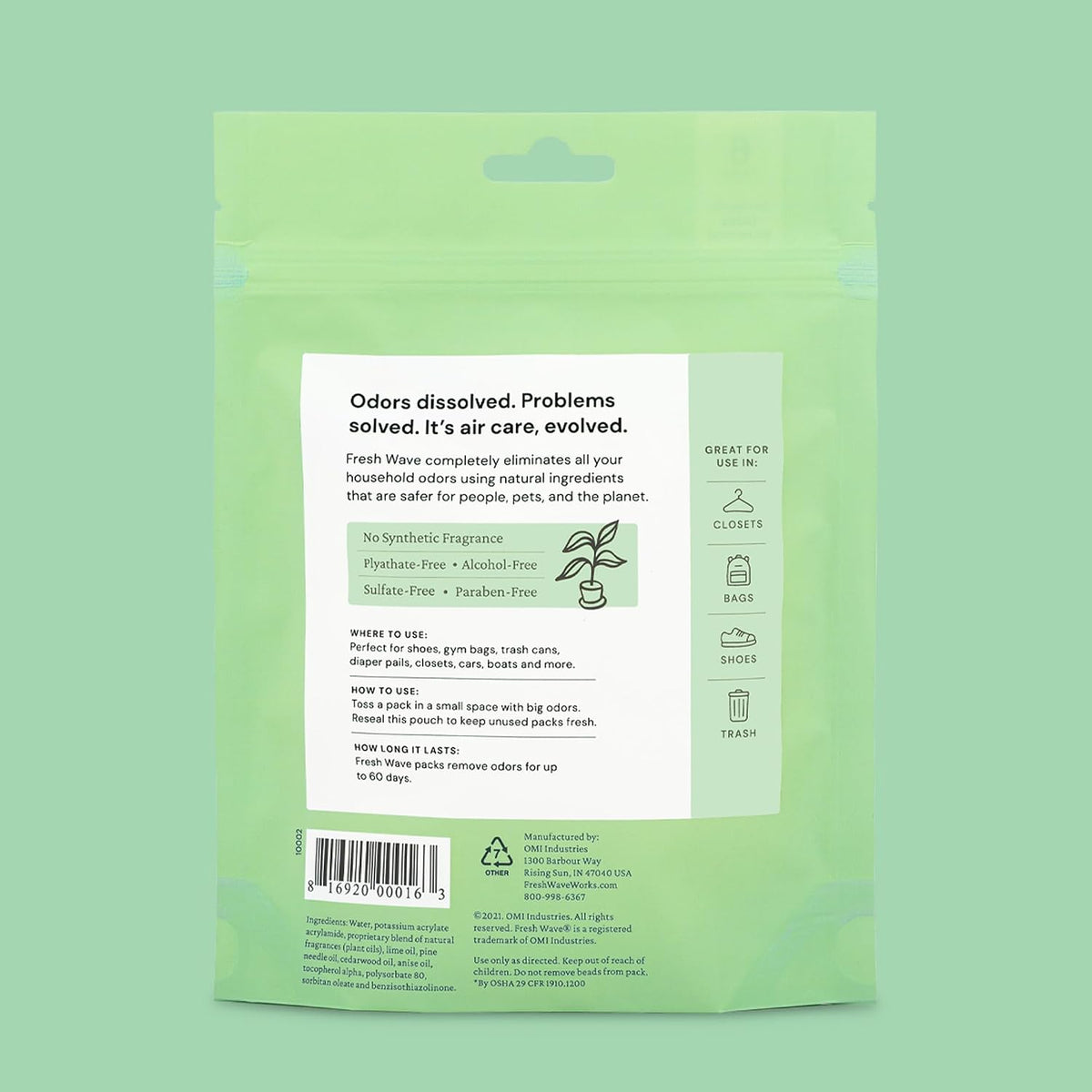 Odor Eliminator Packs, 6-Pk for Small Spaces & Closets, Original