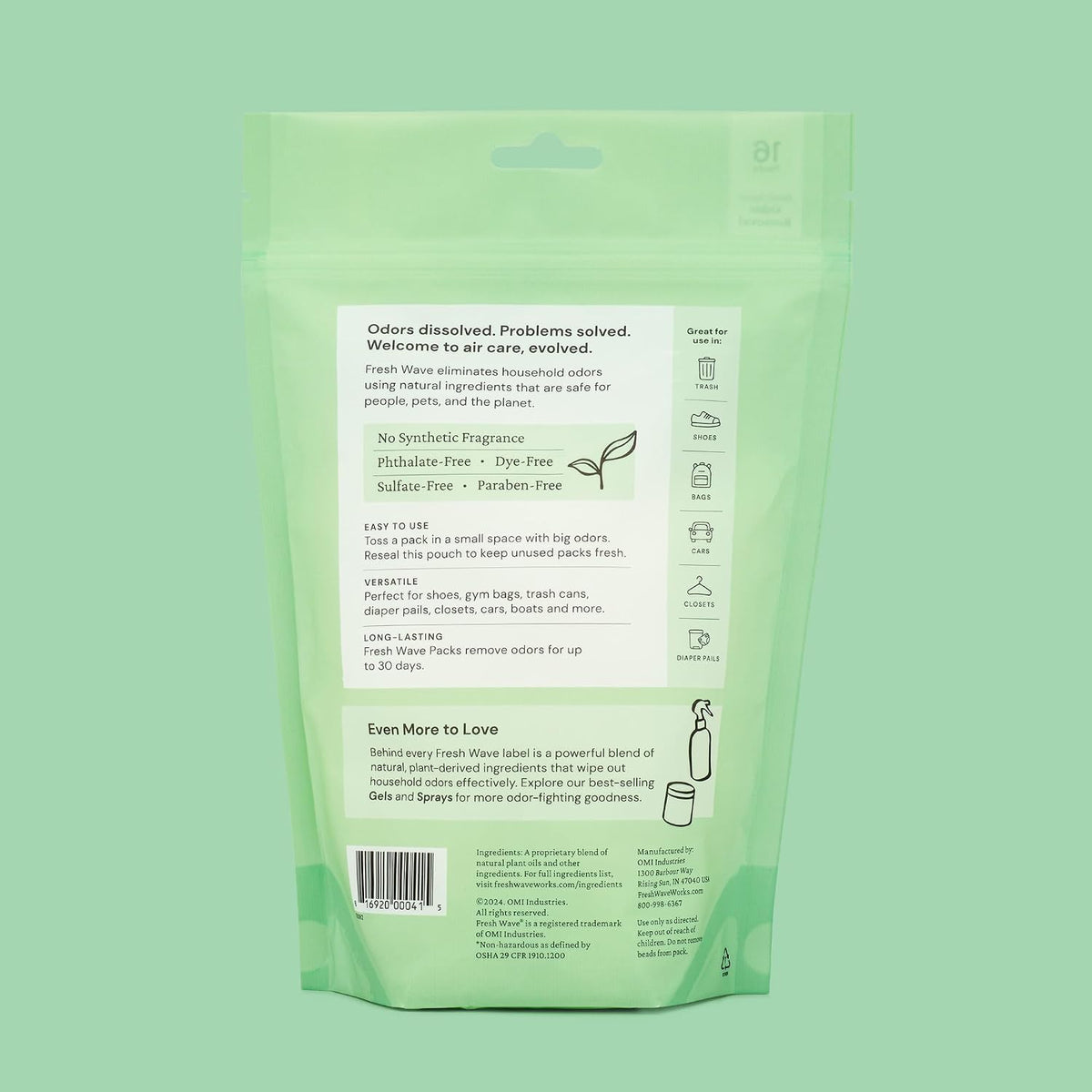 Odor Eliminator Packs, 6-Pk for Small Spaces & Closets, Original