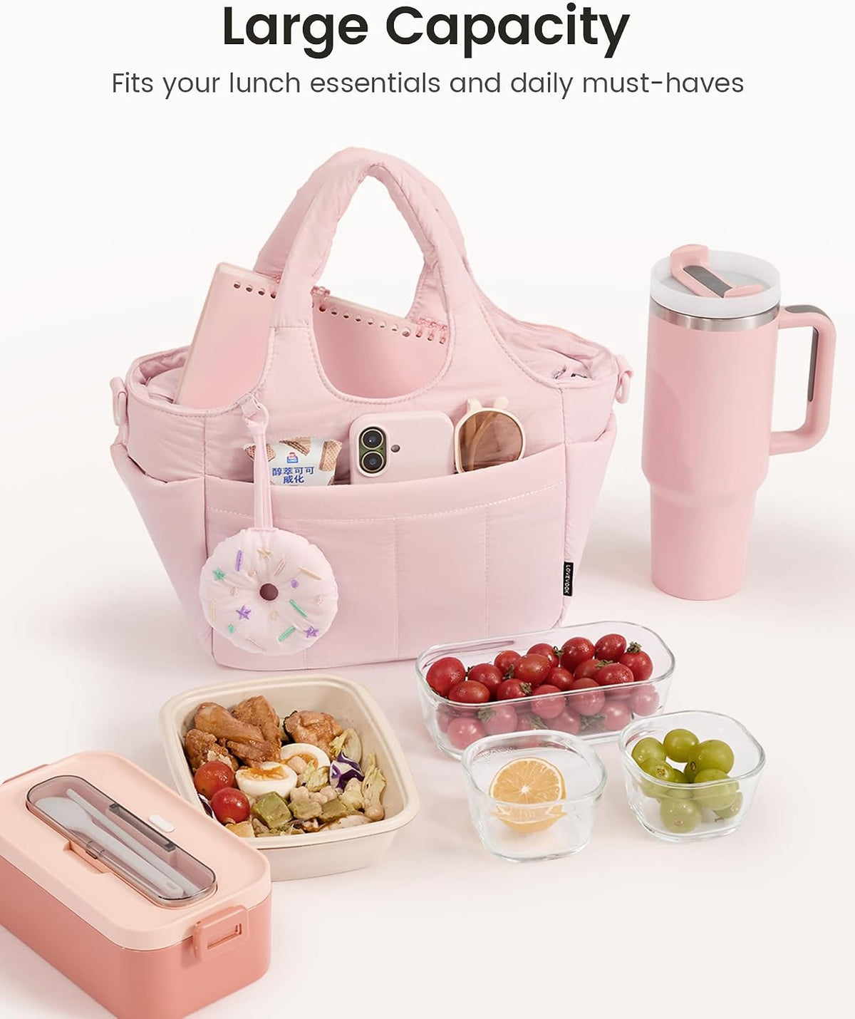 Cute Lunch Bag for Women, Insulated Lunch Box for Work