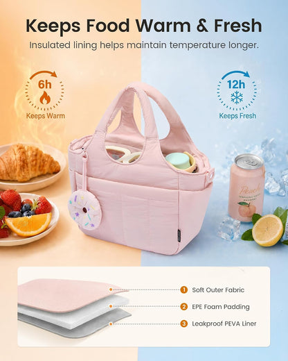 Cute Lunch Bag for Women, Insulated Lunch Box for Work