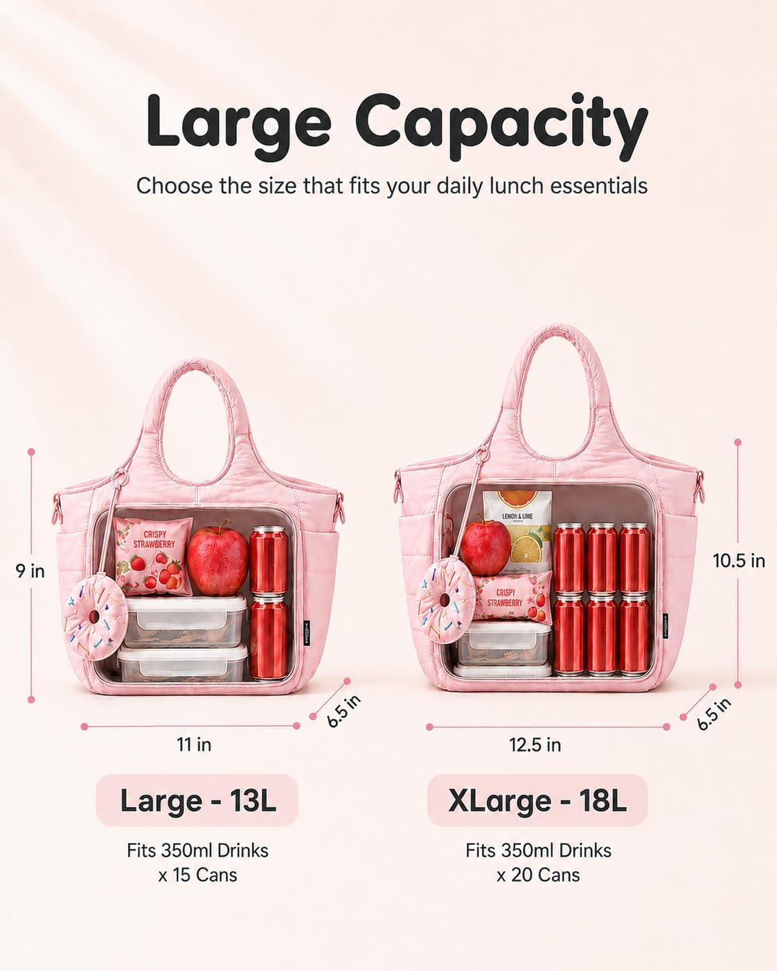 Cute Lunch Bag for Women, Insulated Lunch Box for Work