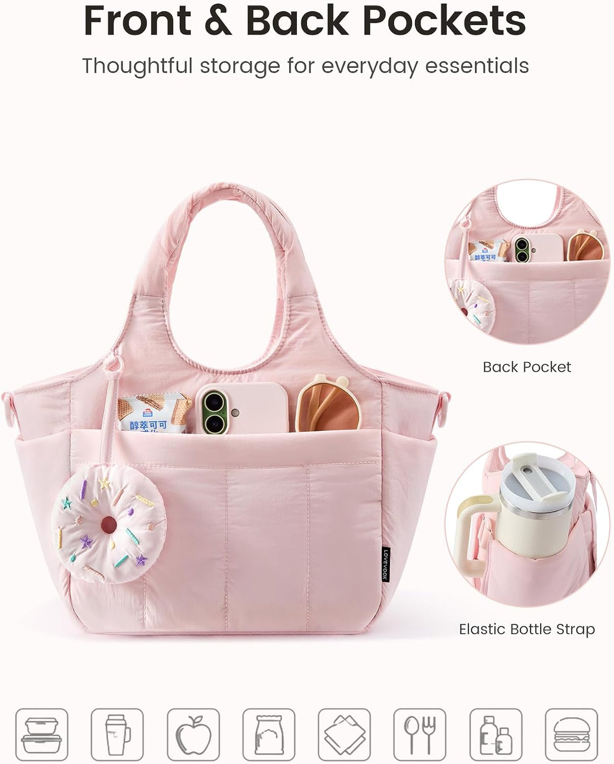 Cute Lunch Bag for Women, Insulated Lunch Box for Work