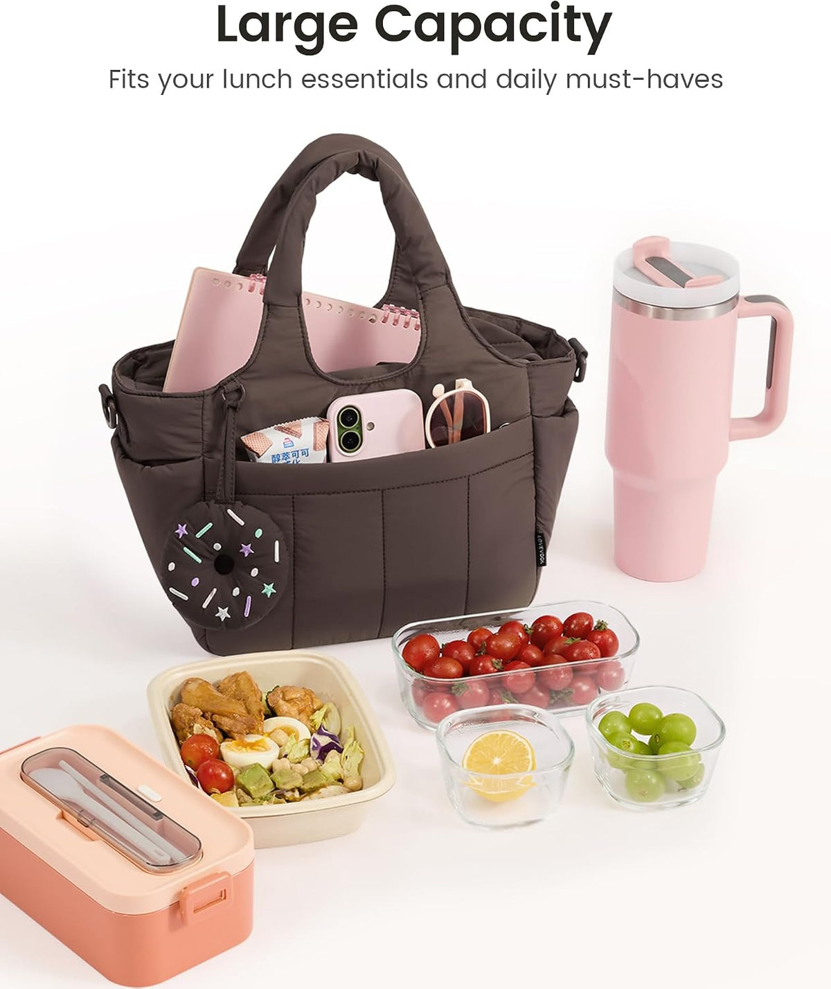 Cute Lunch Bag for Women, Insulated Lunch Box for Work