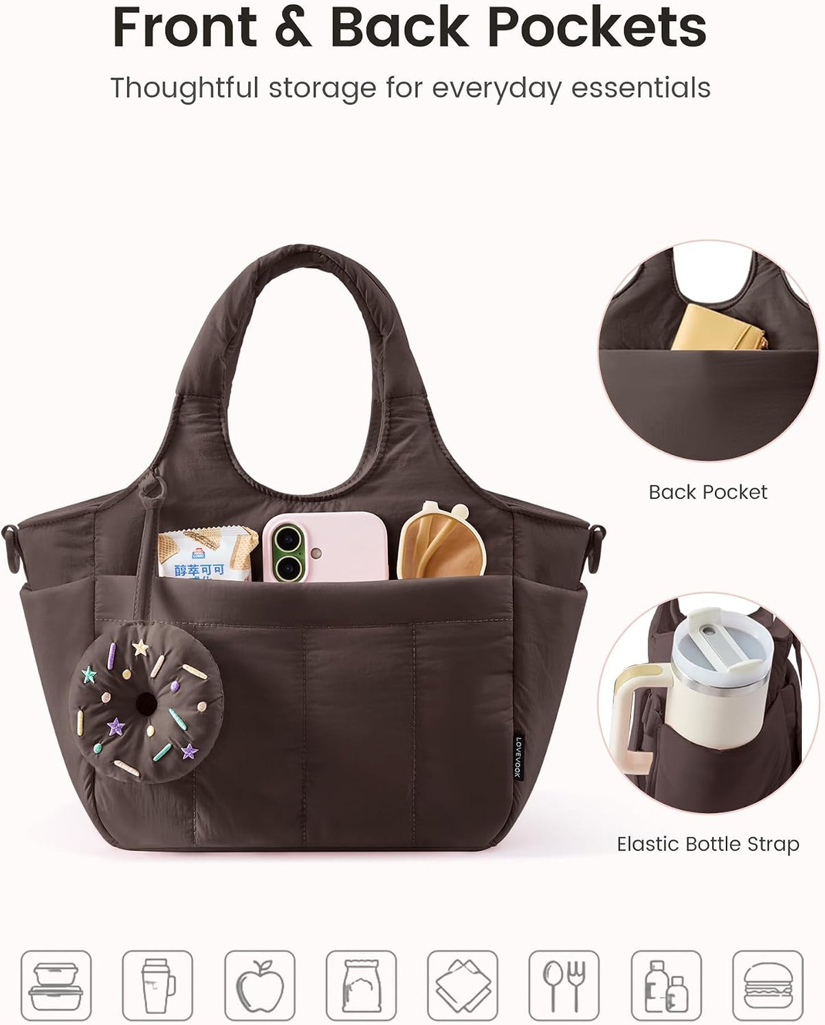 Cute Lunch Bag for Women, Insulated Lunch Box for Work