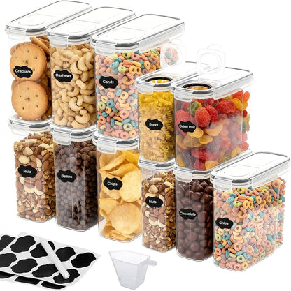 11 Pack Cereal Containers Storage Set (4L, 2.5L), Cereal Storage Containers with Pour Lids, Cereal Dispenser Pantry Organization Canister for Rice, Flour, Spaghetti, Oats,BPA Free, Leak Proof