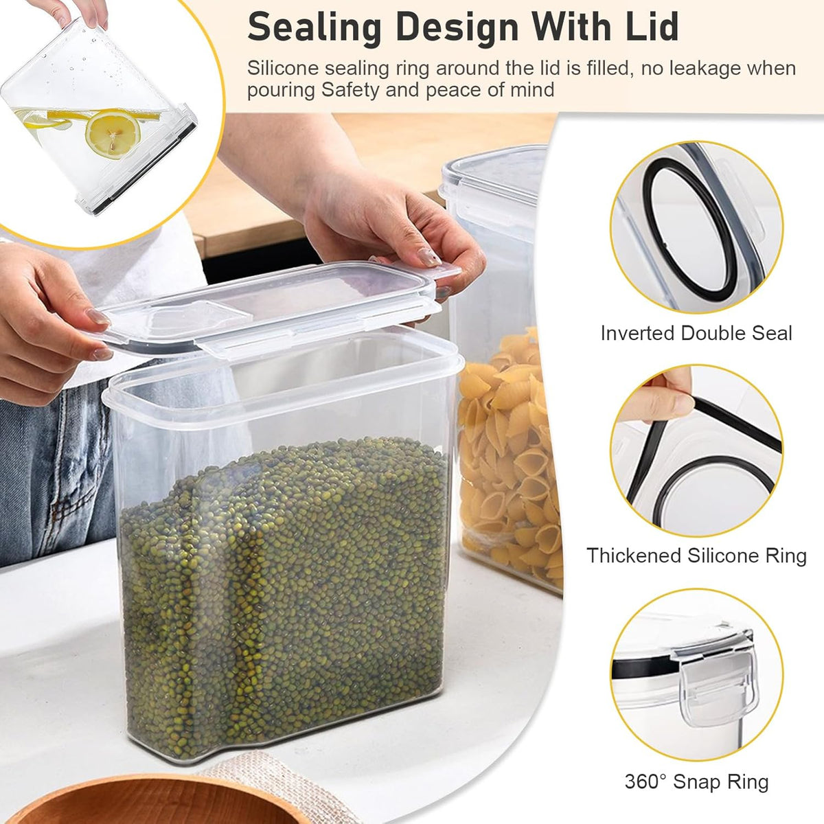 11 Pack Cereal Containers Storage Set (4L, 2.5L), Cereal Storage Containers with Pour Lids, Cereal Dispenser Pantry Organization Canister for Rice, Flour, Spaghetti, Oats,BPA Free, Leak Proof