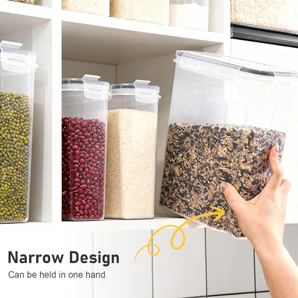 11 Pack Cereal Containers Storage Set (4L, 2.5L), Cereal Storage Containers with Pour Lids, Cereal Dispenser Pantry Organization Canister for Rice, Flour, Spaghetti, Oats,BPA Free, Leak Proof