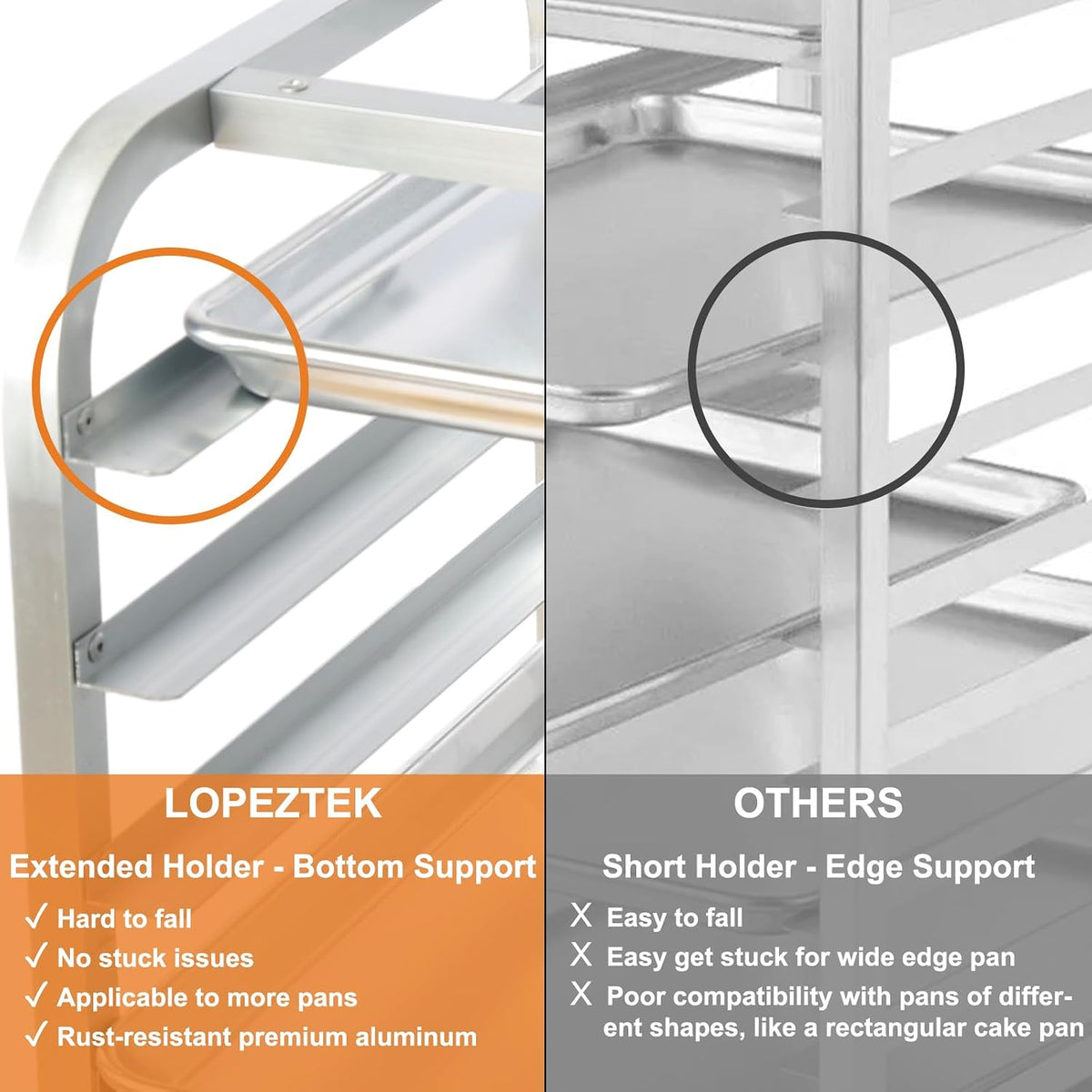10-Tier Quarter & Half Sheet Pan Rack with Wheels for Home Use