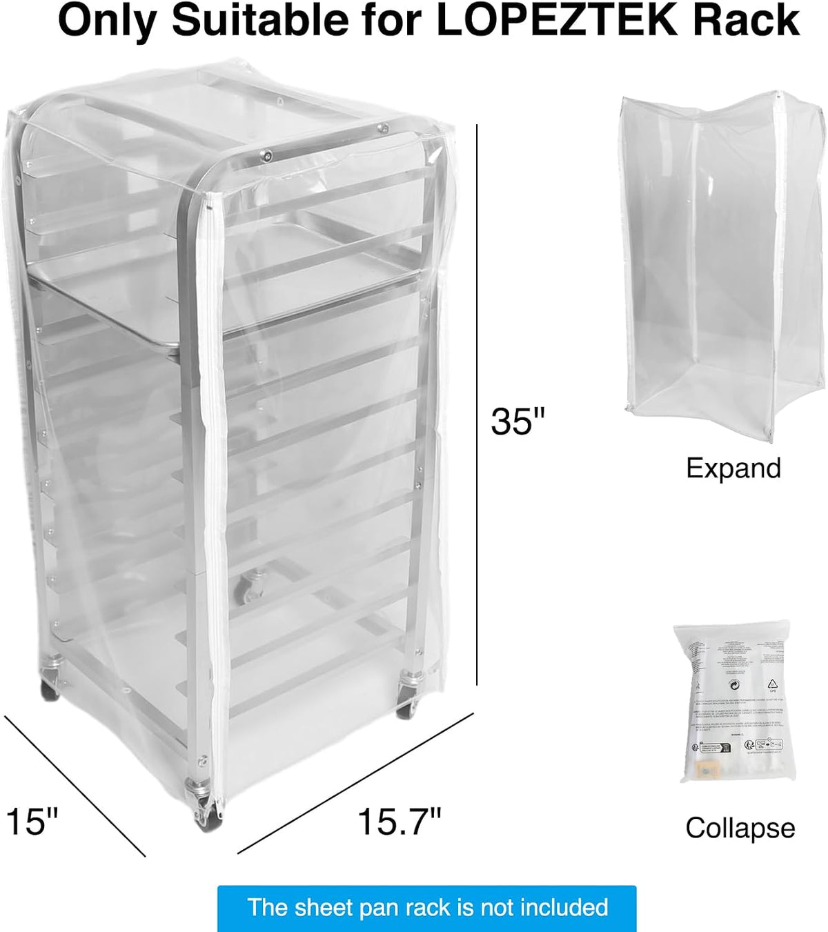 10-Tier Quarter & Half Sheet Pan Rack with Wheels for Home Use