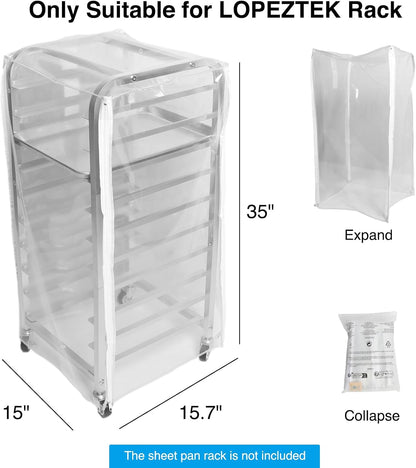 10-Tier Quarter & Half Sheet Pan Rack with Wheels for Home Use