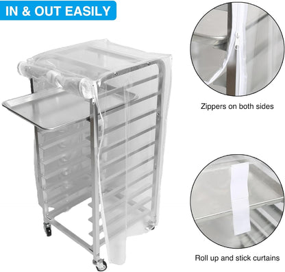 10-Tier Quarter & Half Sheet Pan Rack with Wheels for Home Use