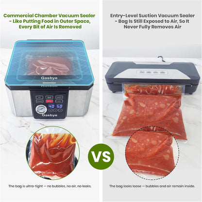 95kPa Precision Vacuum Sealer Machine, Double Heat Seal for Dry/Moist Food, Easy-Lock Handle, Built-in Bag Storage & Cutter, Progress Display, Pulse Mode, Removable Drip Tray, Silver